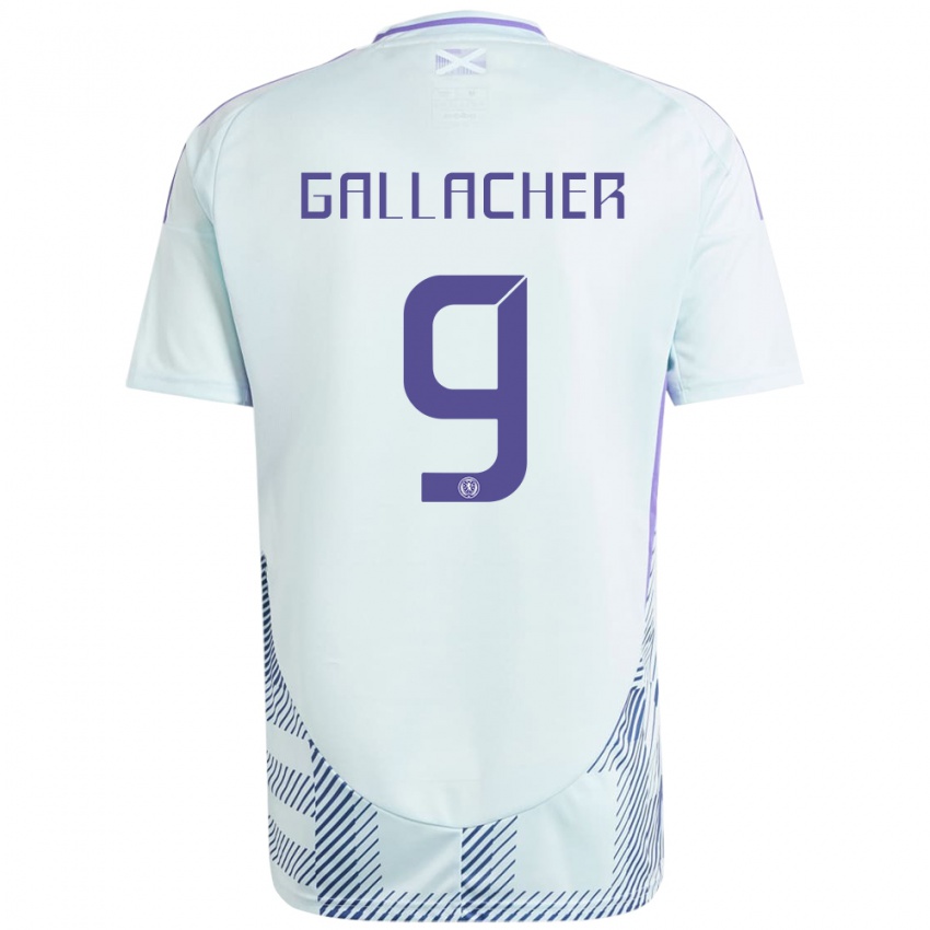 Homem Camisola Escócia Amy Gallacher #9 Azul Menta Claro Alternativa 24-26 Camisa Brasil