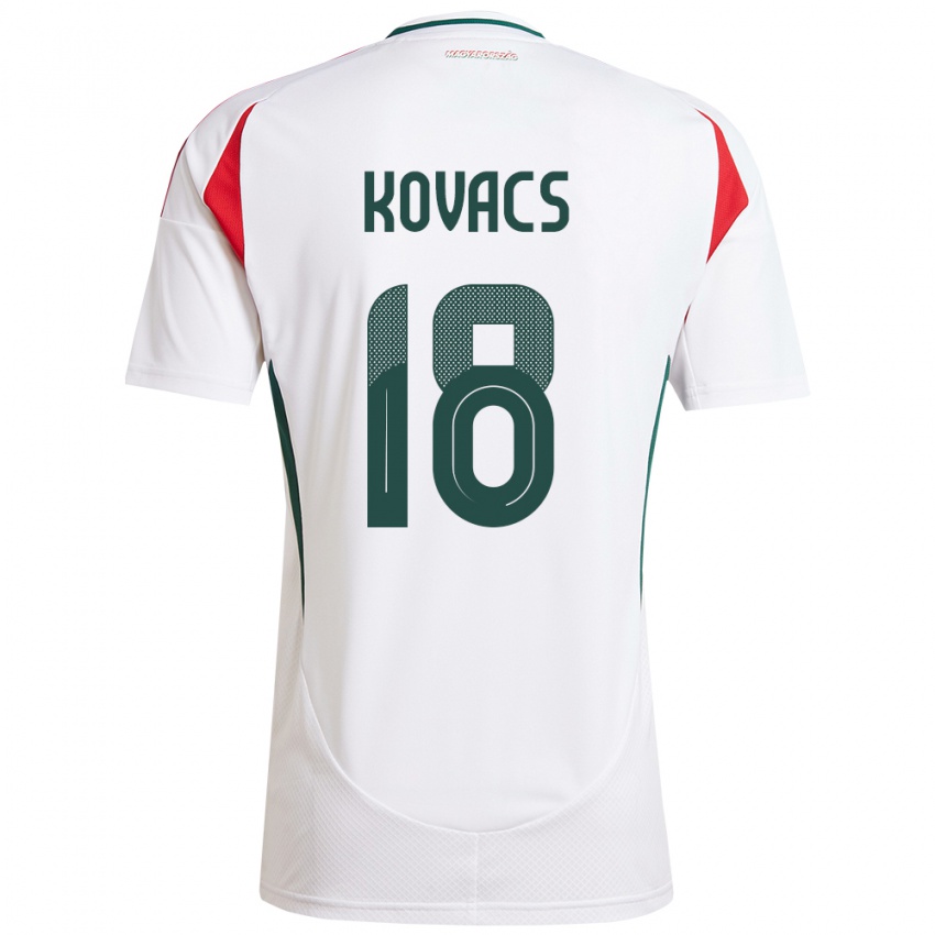 Homem Camisola Hungria Laura Kovács #18 Branco Alternativa 24-26 Camisa Brasil