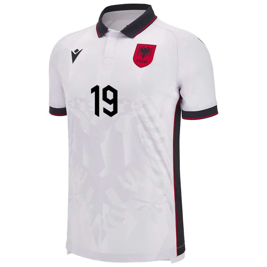 Homem Camisola Albânia Ermir Rashica #19 Branco Alternativa 24-26 Camisa Brasil