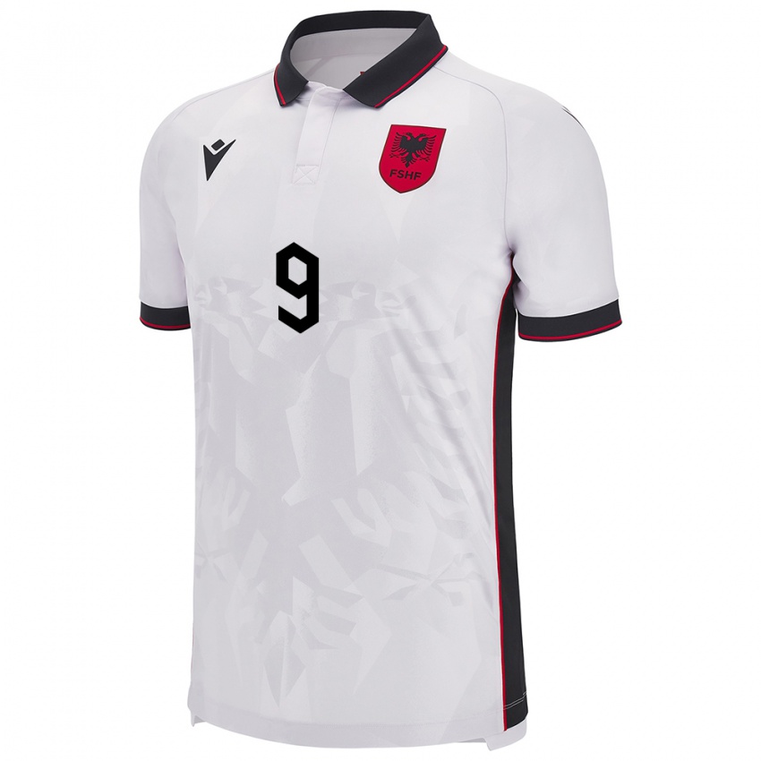 Homem Camisola Albânia Fortesa Berisha #9 Branco Alternativa 24-26 Camisa Brasil