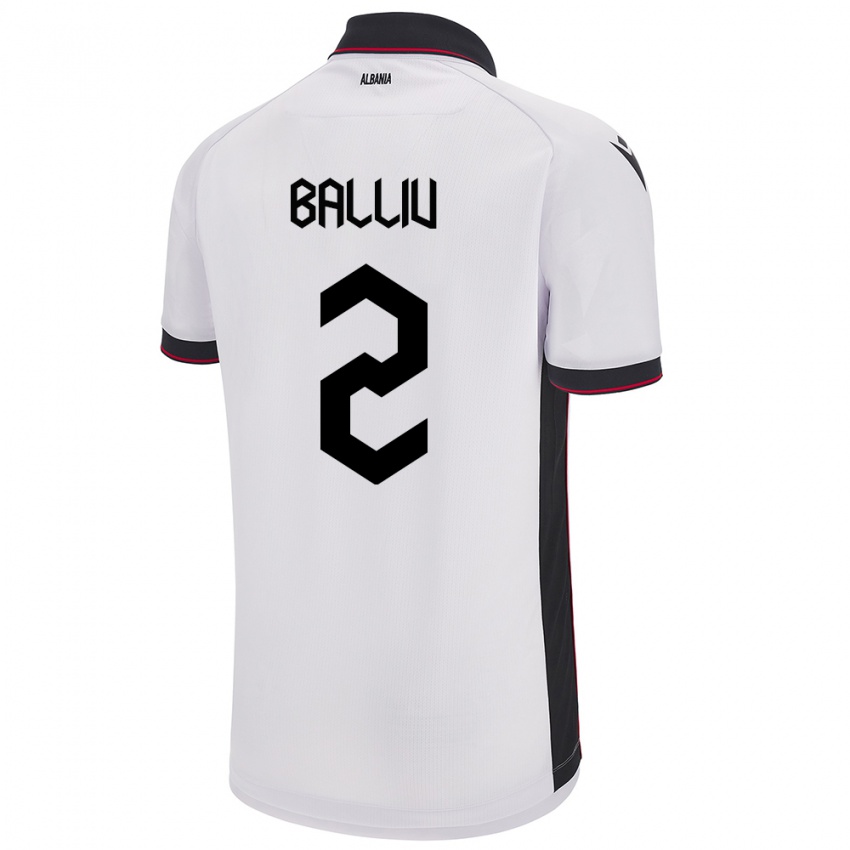 Homem Camisola Albânia Iván Balliu #2 Branco Alternativa 24-26 Camisa Brasil