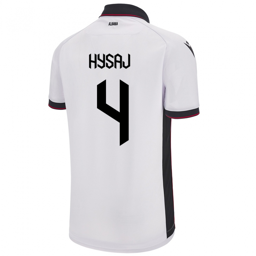 Homem Camisola Albânia Elseid Hysaj #4 Branco Alternativa 24-26 Camisa Brasil