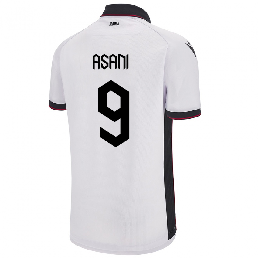 Homem Camisola Albânia Jasir Asani #9 Branco Alternativa 24-26 Camisa Brasil