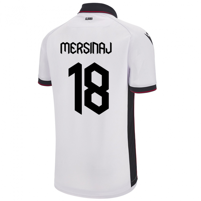 Homem Camisola Albânia Jon Mersinaj #18 Branco Alternativa 24-26 Camisa Brasil