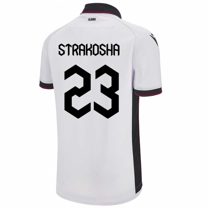 Homem Camisola Albânia Thomas Strakosha #23 Branco Alternativa 24-26 Camisa Brasil