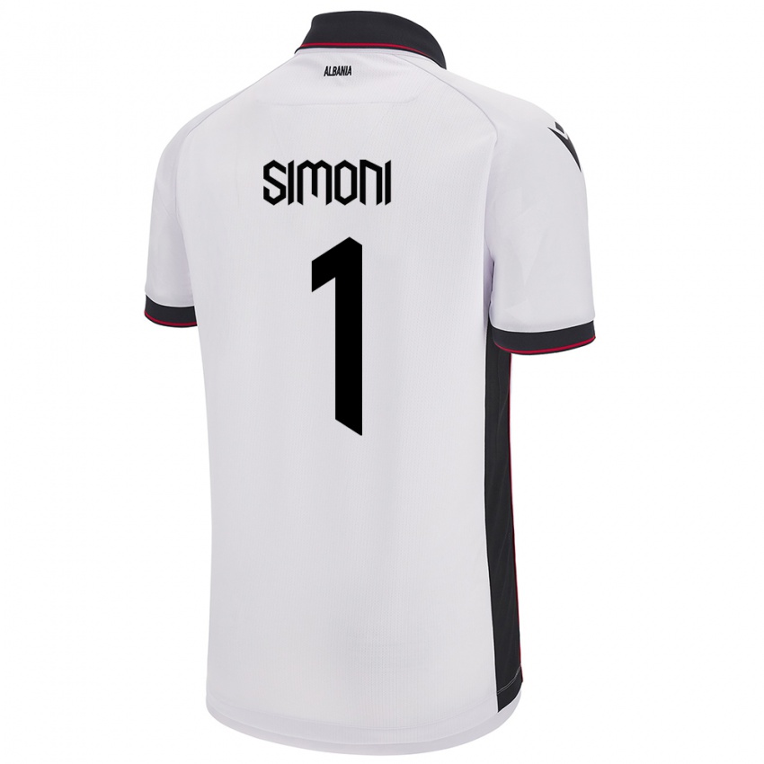 Homem Camisola Albânia Simon Simoni #1 Branco Alternativa 24-26 Camisa Brasil