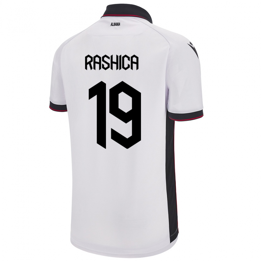 Homem Camisola Albânia Ermir Rashica #19 Branco Alternativa 24-26 Camisa Brasil