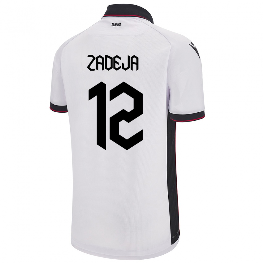 Homem Camisola Albânia Darius Zadeja #12 Branco Alternativa 24-26 Camisa Brasil