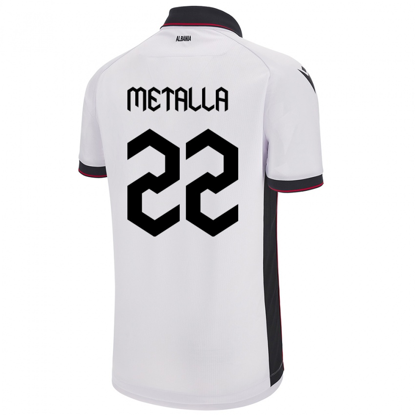 Homem Camisola Albânia Mikaela Metalla #22 Branco Alternativa 24-26 Camisa Brasil