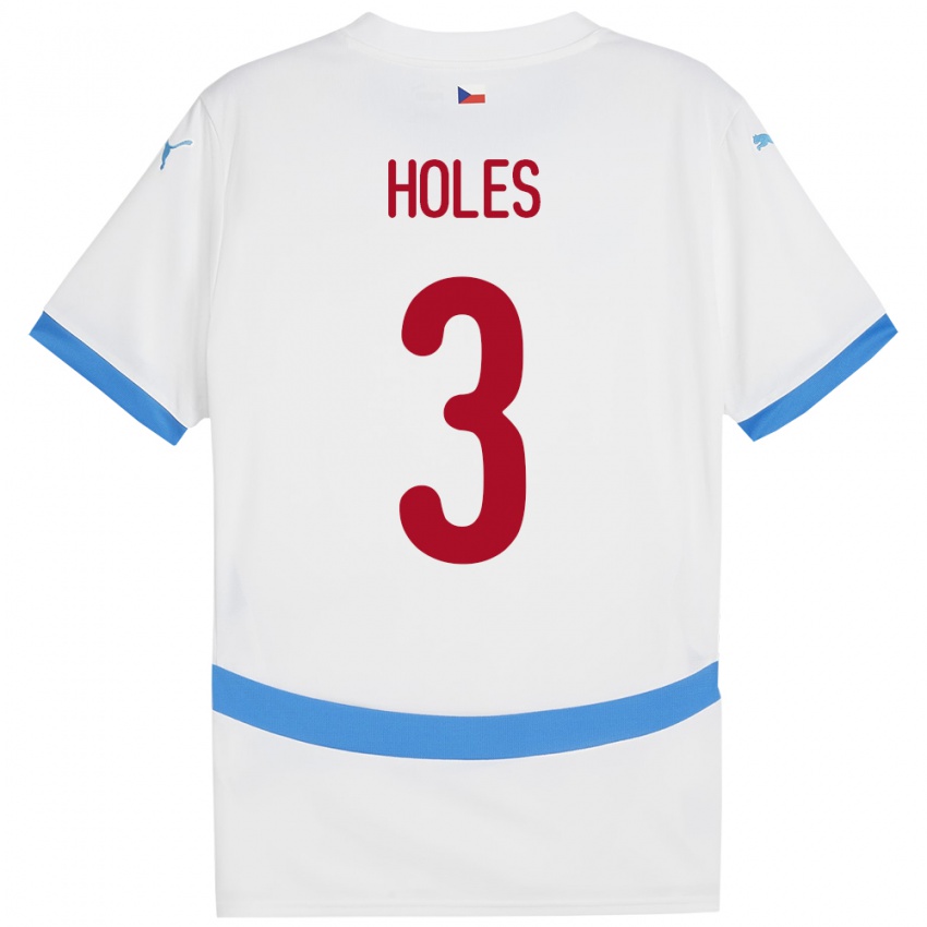 Homem Camisola República Checa Tomas Holes #3 Branco Alternativa 24-26 Camisa Brasil