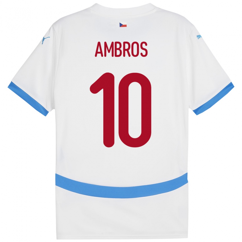Homem Camisola República Checa Lukas Ambros #10 Branco Alternativa 24-26 Camisa Brasil