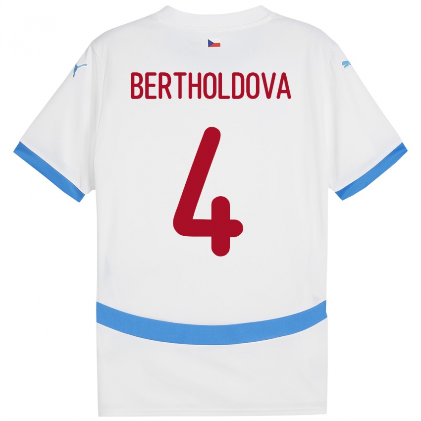 Homem Camisola República Checa Petra Bertholdová #4 Branco Alternativa 24-26 Camisa Brasil