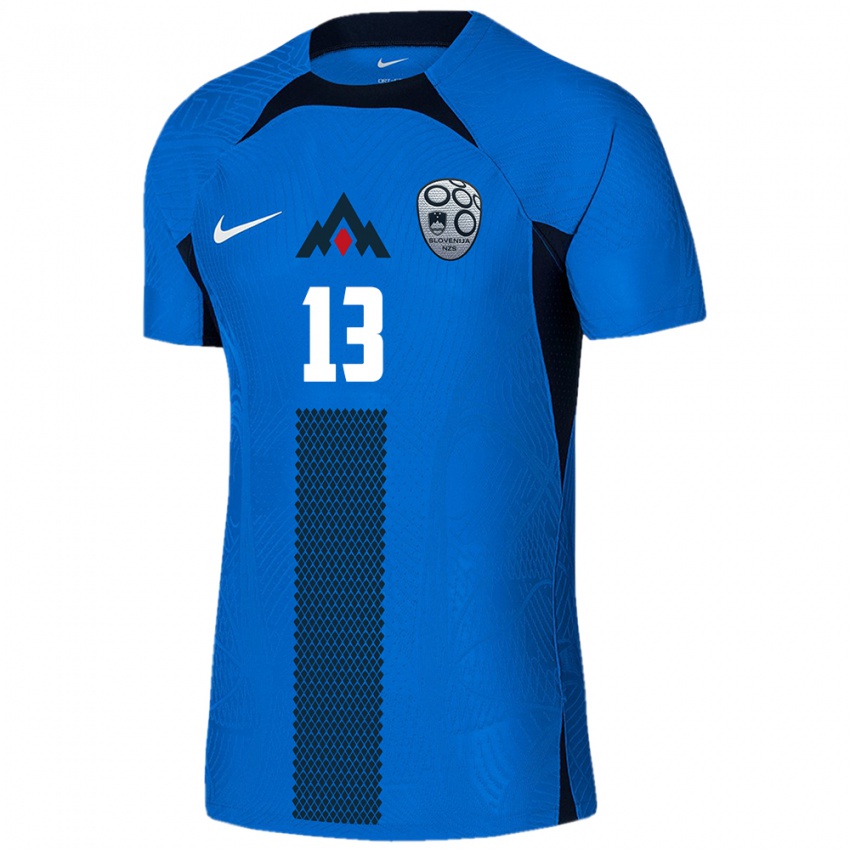 Homem Camisola Eslovênia Denis Videnovic #13 Azul Alternativa 24-26 Camisa Brasil