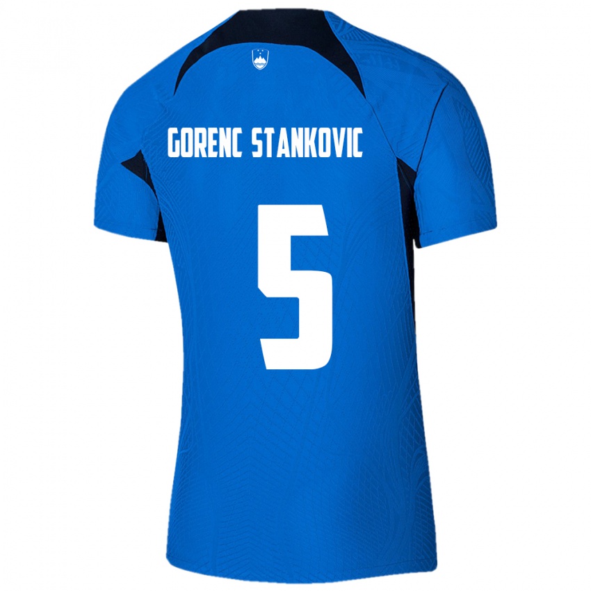 Homem Camisola Eslovênia Jon Gorenc Stankovic #5 Azul Alternativa 24-26 Camisa Brasil