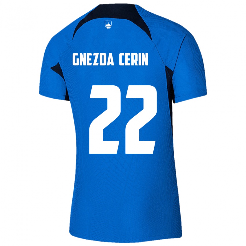 Homem Camisola Eslovênia Adam Gnezda Cerin #22 Azul Alternativa 24-26 Camisa Brasil