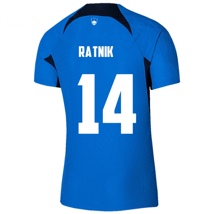 Homem Camisola Eslovênia Marcel Ratnik #14 Azul Alternativa 24-26 Camisa Brasil