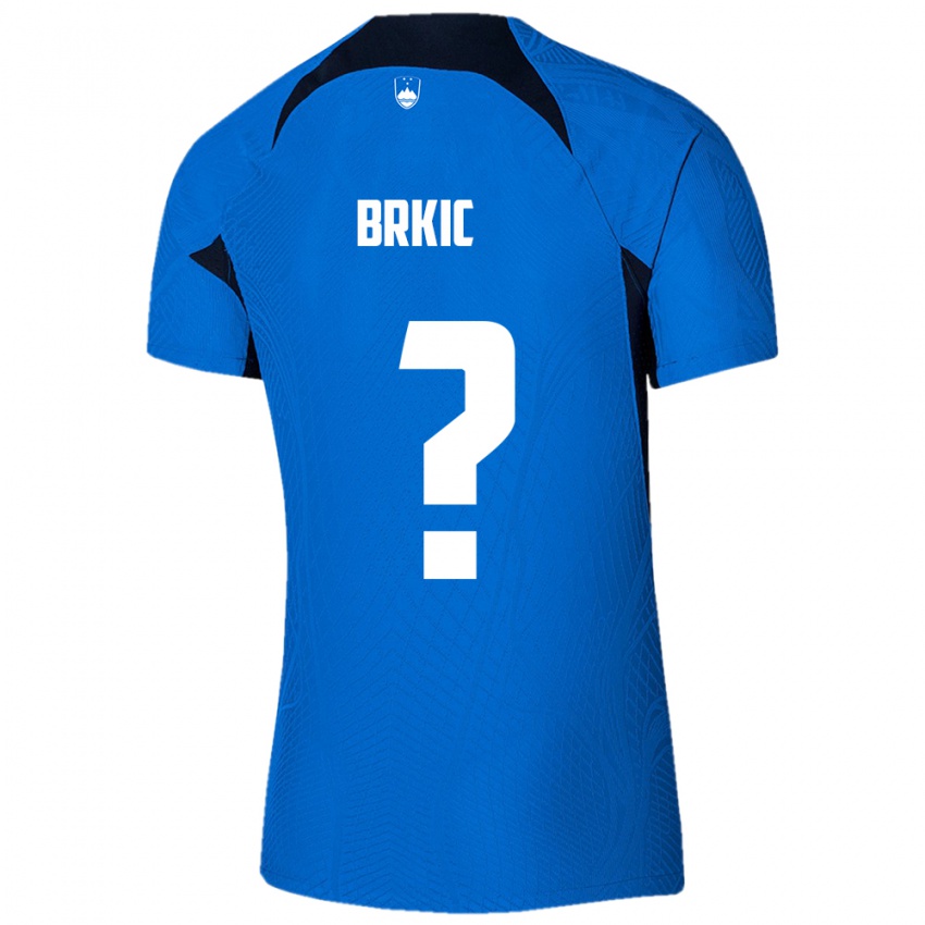 Homem Camisola Eslovênia Timotej Brkic #0 Azul Alternativa 24-26 Camisa Brasil