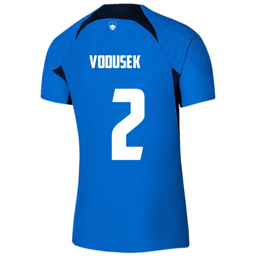 Homem Camisola Eslovênia Luka Vodusek #2 Azul Alternativa 24-26 Camisa Brasil