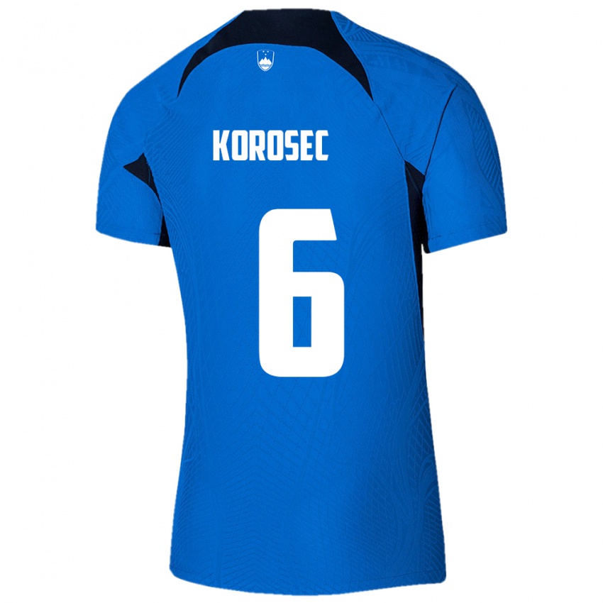 Homem Camisola Eslovênia Kaja Korošec #6 Azul Alternativa 24-26 Camisa Brasil