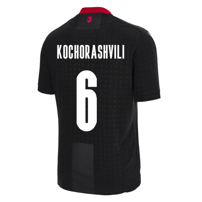 Homem Camisola Geórgia Giorgi Kochorashvili #6 Preto Alternativa 24-26 Camisa Brasil