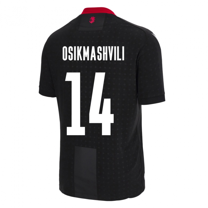 Homem Camisola Geórgia Levan Osikmashvili #14 Preto Alternativa 24-26 Camisa Brasil