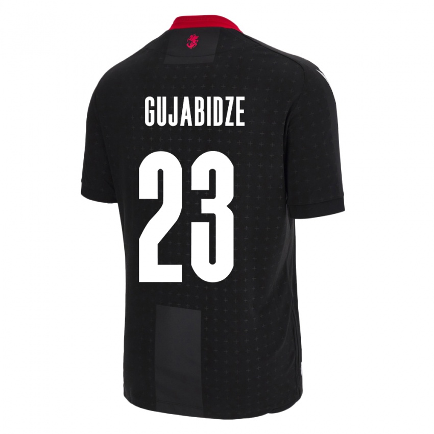 Homem Camisola Geórgia Nino Gujabidze #23 Preto Alternativa 24-26 Camisa Brasil