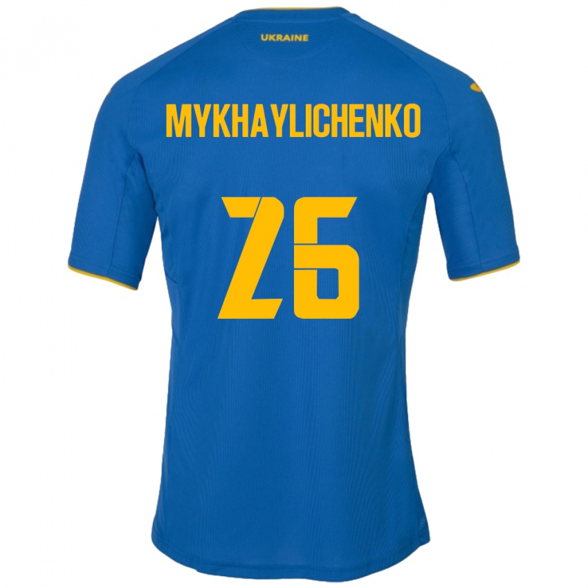 Homem Camisola Ucrânia Bogdan Mykhaylichenko #26 Azul Alternativa 24-26 Camisa Brasil