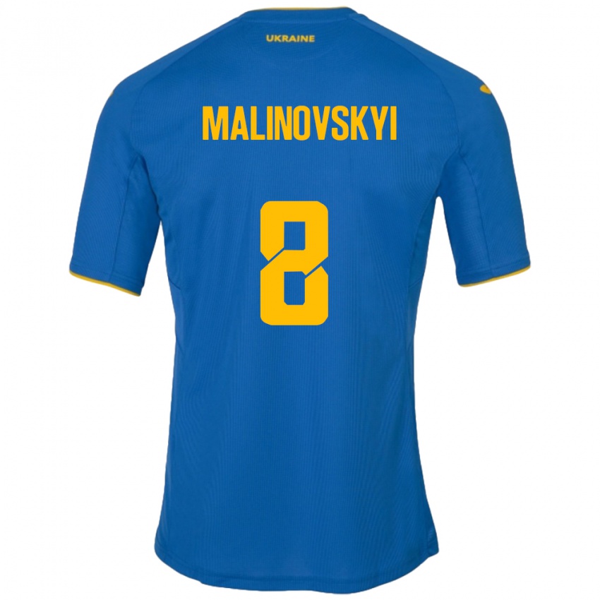 Homem Camisola Ucrânia Ruslan Malinovskyi #8 Azul Alternativa 24-26 Camisa Brasil