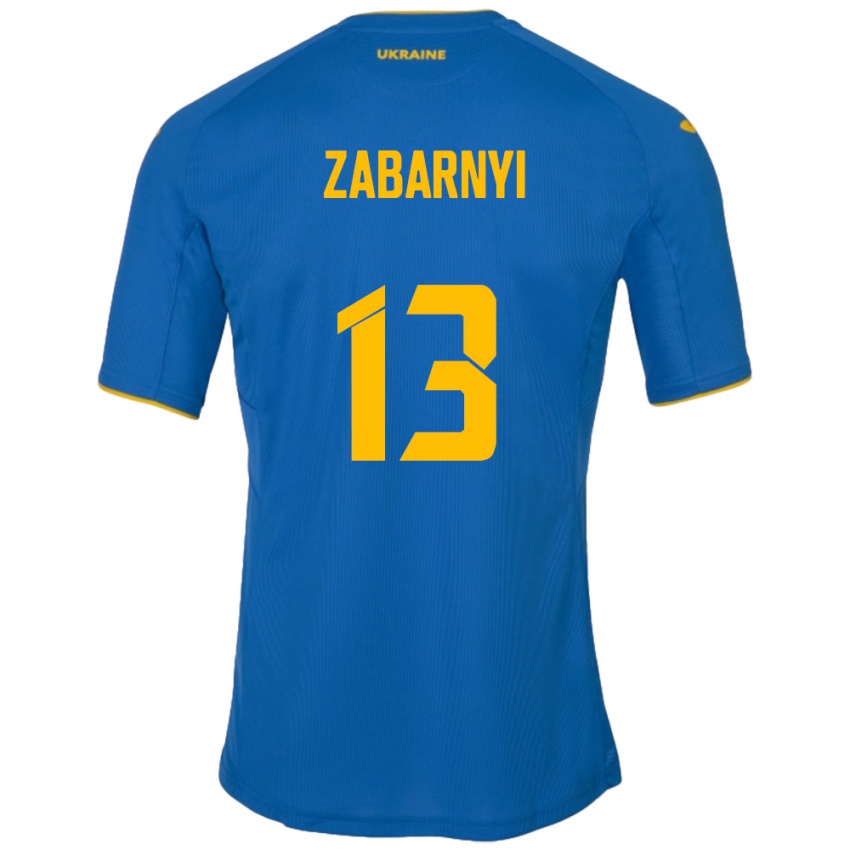 Homem Camisola Ucrânia Ilya Zabarnyi #13 Azul Alternativa 24-26 Camisa Brasil