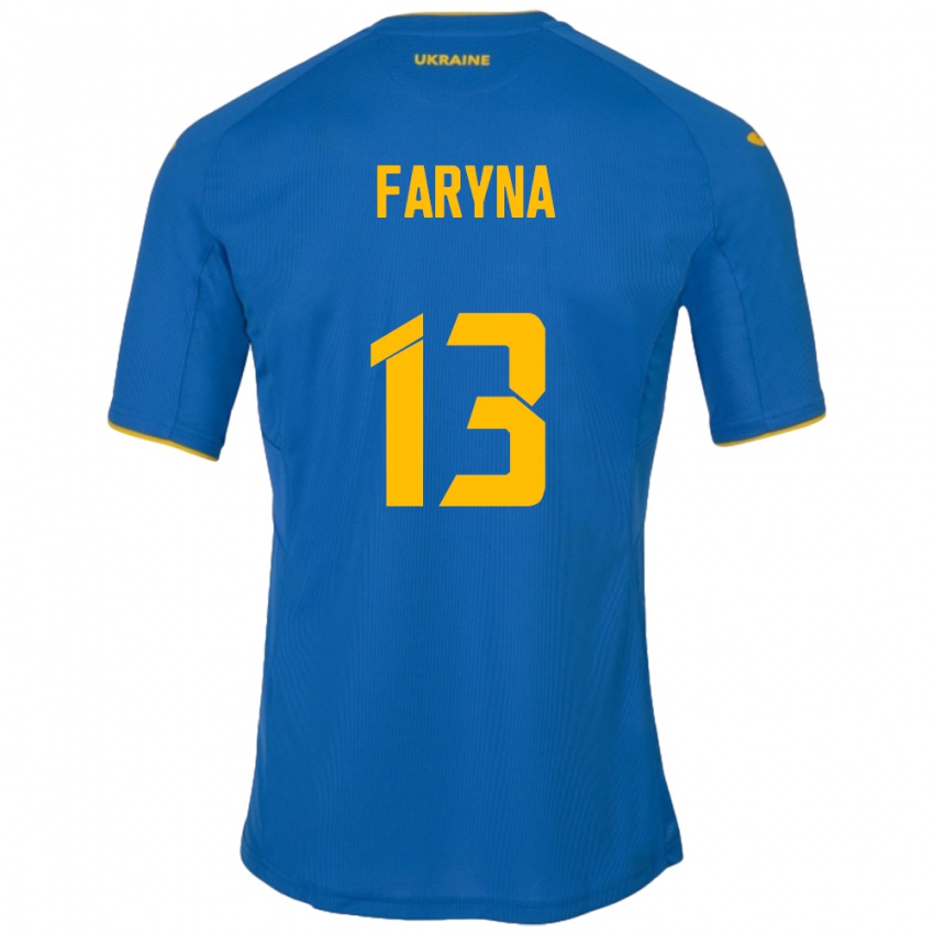 Homem Camisola Ucrânia Maryan Faryna #13 Azul Alternativa 24-26 Camisa Brasil