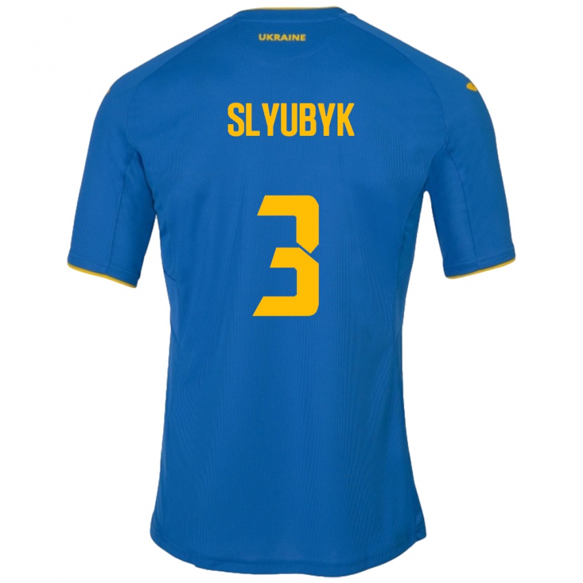 Homem Camisola Ucrânia Bogdan Slyubyk #3 Azul Alternativa 24-26 Camisa Brasil