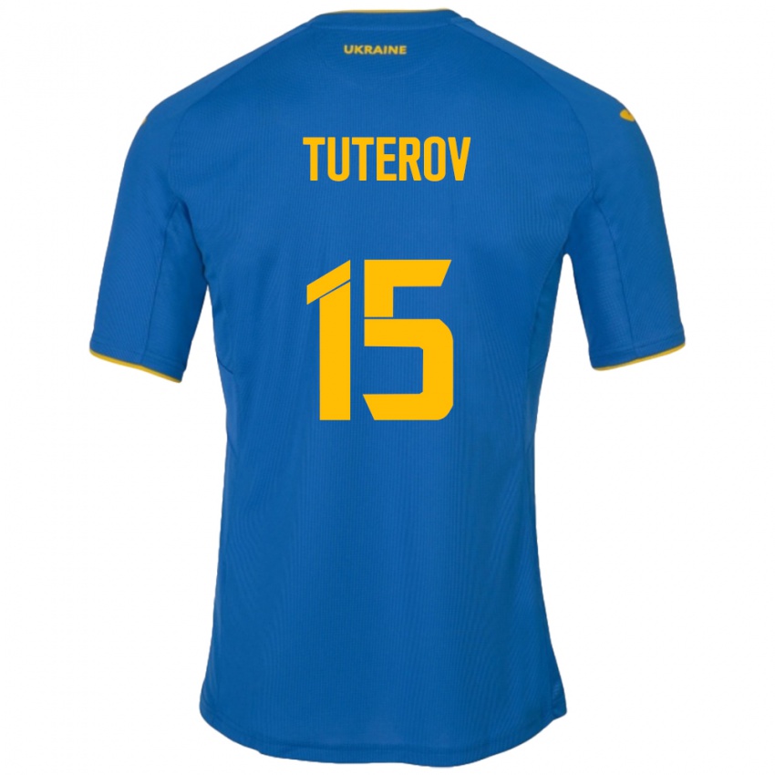 Homem Camisola Ucrânia Timur Tuterov #15 Azul Alternativa 24-26 Camisa Brasil