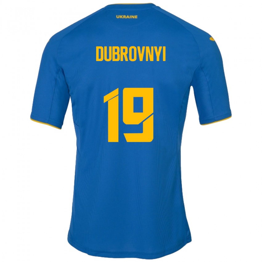 Homem Camisola Ucrânia Mykhaylo Dubrovnyi #19 Azul Alternativa 24-26 Camisa Brasil