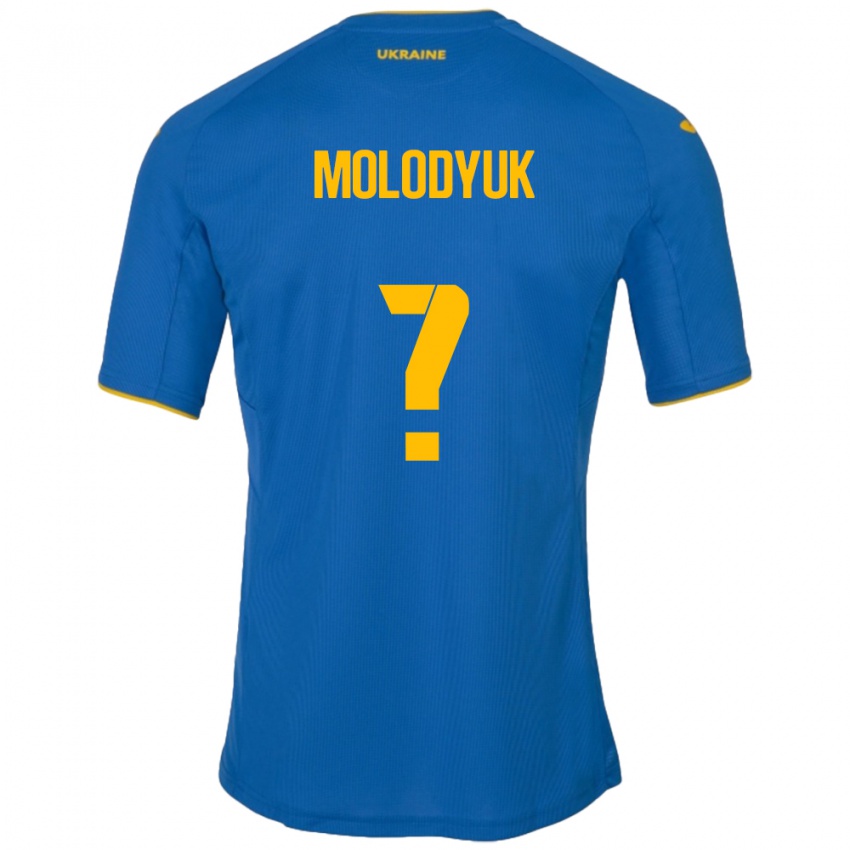 Homem Camisola Ucrânia Yelyzaveta Molodyuk #0 Azul Alternativa 24-26 Camisa Brasil