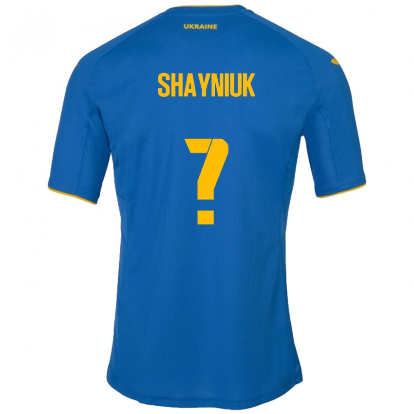 Homem Camisola Ucrânia Marina Shayniuk #0 Azul Alternativa 24-26 Camisa Brasil