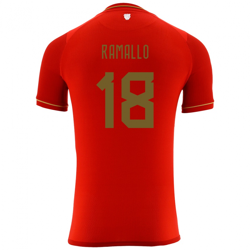 Homem Camisola Bolívia Rodrigo Ramallo #18 Vermelho Alternativa 24-26 Camisa Brasil