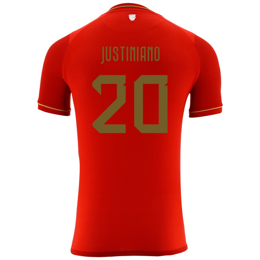 Homem Camisola Bolívia Leonardo Justiniano #20 Vermelho Alternativa 24-26 Camisa Brasil