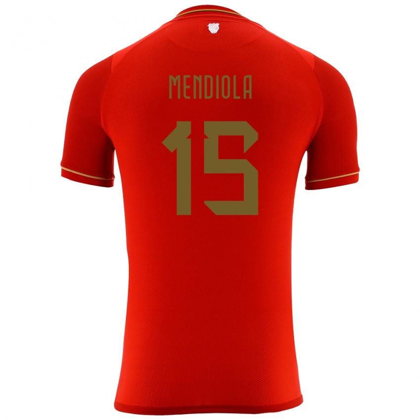 Homem Camisola Bolívia Aidé Mendiola #15 Vermelho Alternativa 24-26 Camisa Brasil