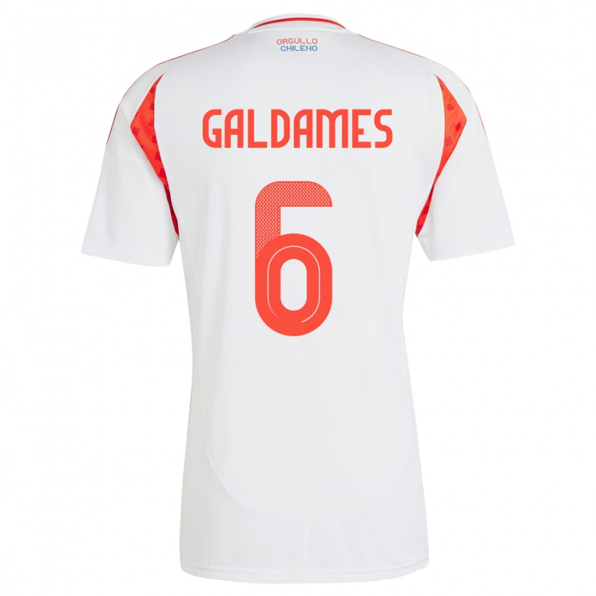 Homem Camisola Chile Thomas Galdames #6 Branco Alternativa 24-26 Camisa Brasil