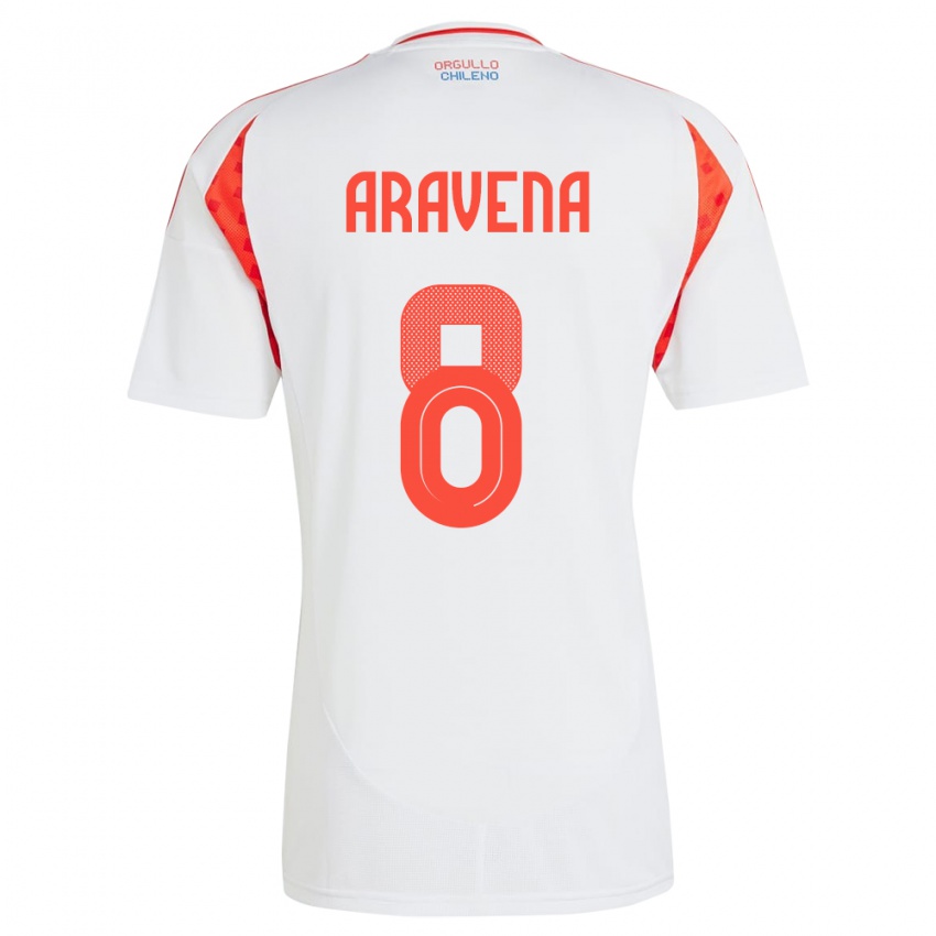 Homem Camisola Chile Alexander Aravena #8 Branco Alternativa 24-26 Camisa Brasil