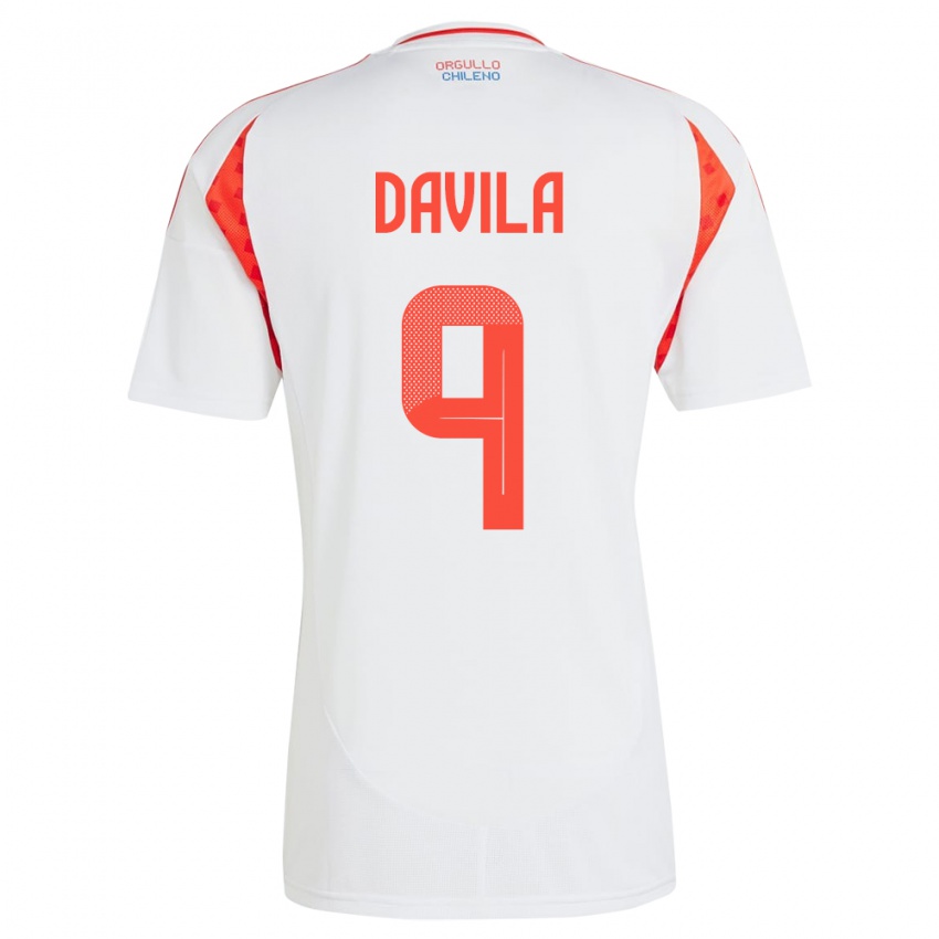 Homem Camisola Chile Víctor Dávila #9 Branco Alternativa 24-26 Camisa Brasil