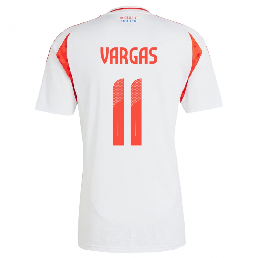 Homem Camisola Chile Eduardo Vargas #11 Branco Alternativa 24-26 Camisa Brasil