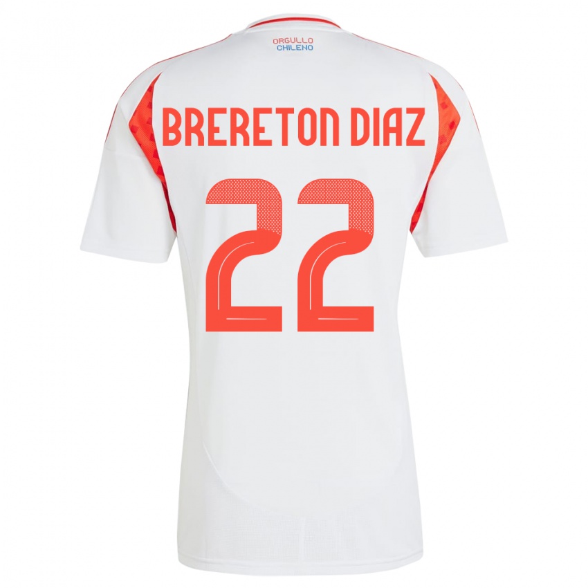 Homem Camisola Chile Ben Brereton Díaz #22 Branco Alternativa 24-26 Camisa Brasil