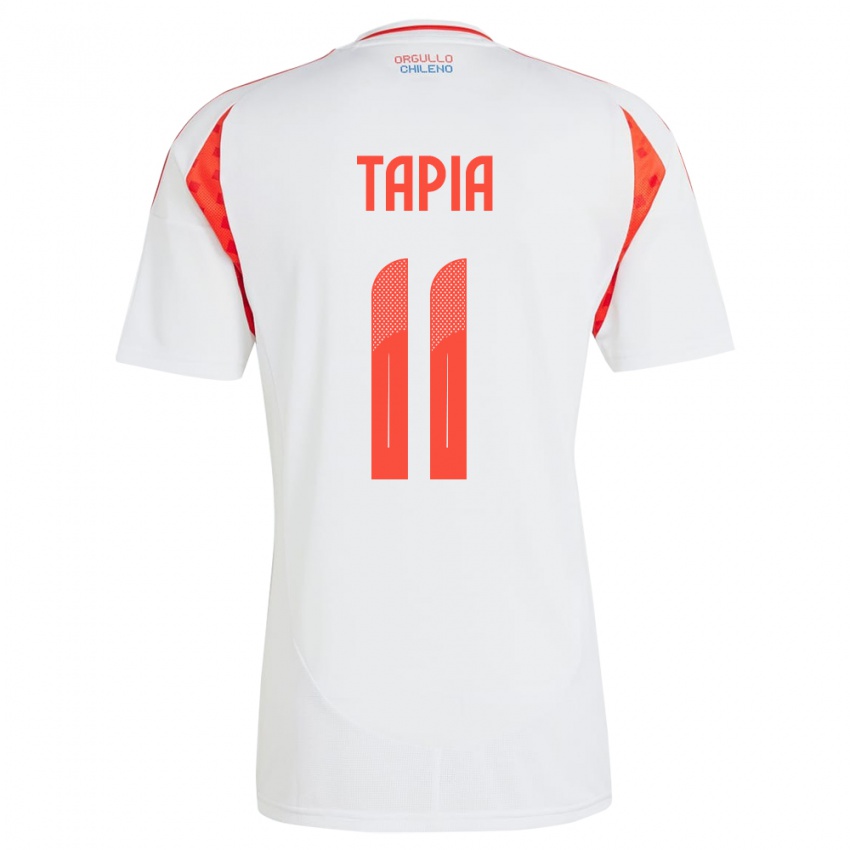 Homem Camisola Chile Gonzalo Tapia #11 Branco Alternativa 24-26 Camisa Brasil