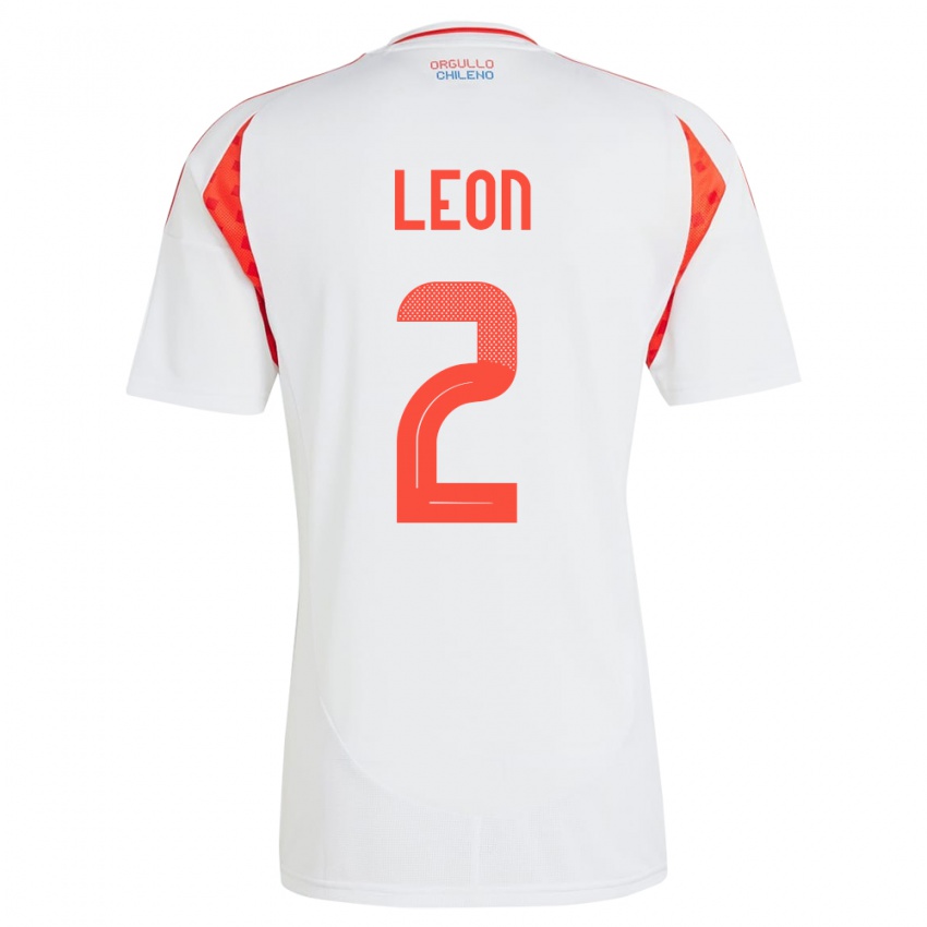 Homem Camisola Chile Maicol León #2 Branco Alternativa 24-26 Camisa Brasil