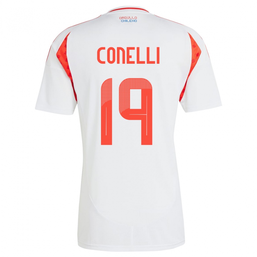 Homem Camisola Chile Vicente Conelli #19 Branco Alternativa 24-26 Camisa Brasil