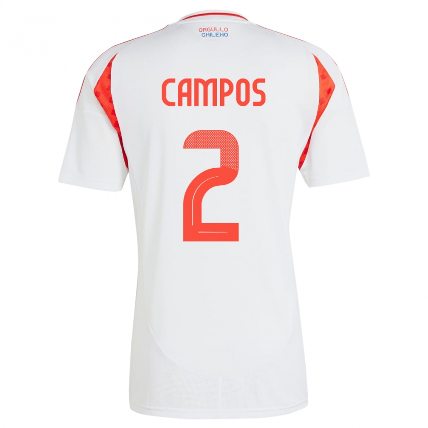 Homem Camisola Chile Víctor Campos #2 Branco Alternativa 24-26 Camisa Brasil