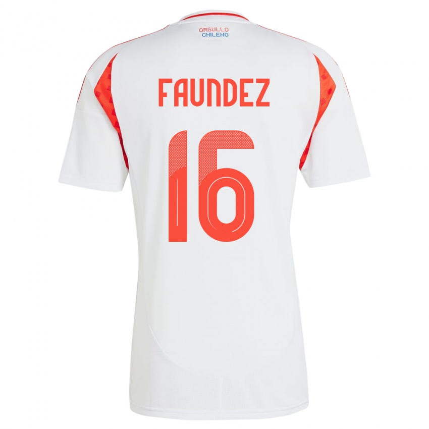 Homem Camisola Chile Felipe Faúndez #16 Branco Alternativa 24-26 Camisa Brasil