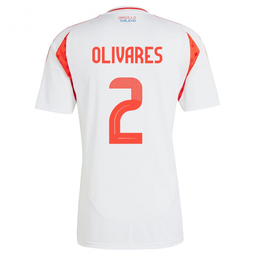 Homem Camisola Chile Michelle Olivares #2 Branco Alternativa 24-26 Camisa Brasil