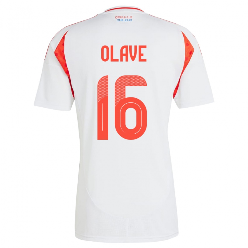 Homem Camisola Chile Isidora Olave #16 Branco Alternativa 24-26 Camisa Brasil